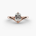Load image into Gallery viewer, Emerald Lab-Grown Diamond Four-Prong V-Shaped Engagement Ring | Classic Solitaire | IGI Certified | 10K/14K/18K Gold
