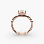 Load image into Gallery viewer, Oval Lab-Grown Diamond V-Shaped Solitaire Engagement Ring | Four-Prong Setting | IGI Certified | 10K/14K/18K Gold
