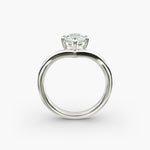 Load image into Gallery viewer, Oval Lab-Grown Diamond V-Shaped Solitaire Engagement Ring | Four-Prong Setting | IGI Certified | 10K/14K/18K Gold
