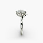 Load image into Gallery viewer, Oval Lab-Grown Diamond V-Shaped Solitaire Engagement Ring | Four-Prong Setting | IGI Certified | 10K/14K/18K Gold
