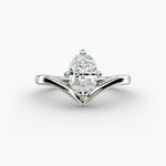 Load image into Gallery viewer, Oval Lab-Grown Diamond V-Shaped Solitaire Engagement Ring | Four-Prong Setting | IGI Certified | 10K/14K/18K Gold
