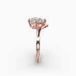 Load image into Gallery viewer, Pear Lab-Grown Diamond Four-Prong V-Shaped Engagement Ring | Elegant Solitaire | IGI Certified | 10K/14K/18K Gold
