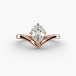 Load image into Gallery viewer, Pear Lab-Grown Diamond Four-Prong V-Shaped Engagement Ring | Elegant Solitaire | IGI Certified | 10K/14K/18K Gold
