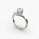 Load image into Gallery viewer, Pear Lab-Grown Diamond Four-Prong V-Shaped Engagement Ring | Elegant Solitaire | IGI Certified | 10K/14K/18K Gold
