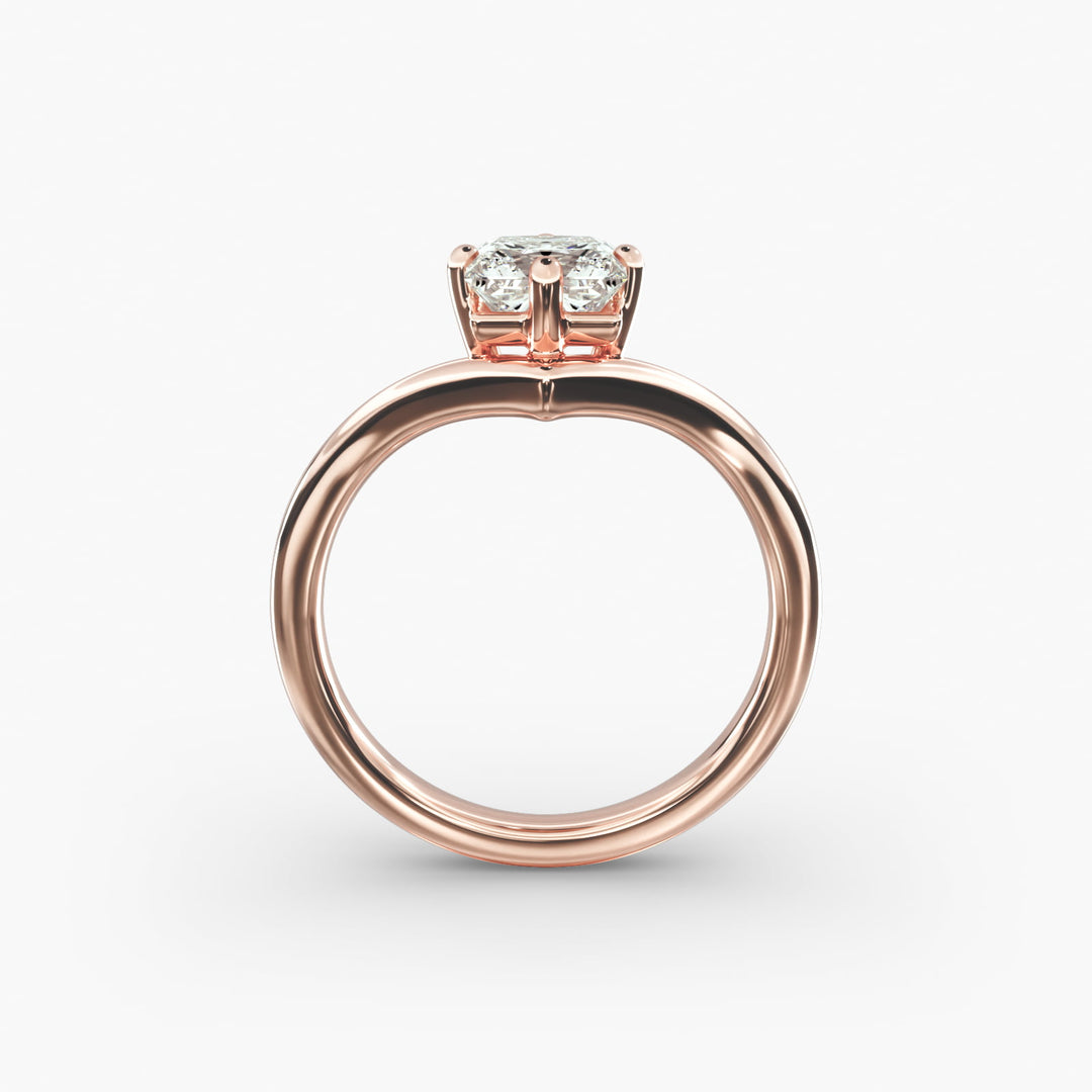 Princess Lab-Grown Diamond Four-Prong V-Shaped Engagement Ring | Elegant Solitaire | IGI Certified | 10K/14K/18K Gold