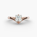 Load image into Gallery viewer, Princess Lab-Grown Diamond Four-Prong V-Shaped Engagement Ring | Elegant Solitaire | IGI Certified | 10K/14K/18K Gold
