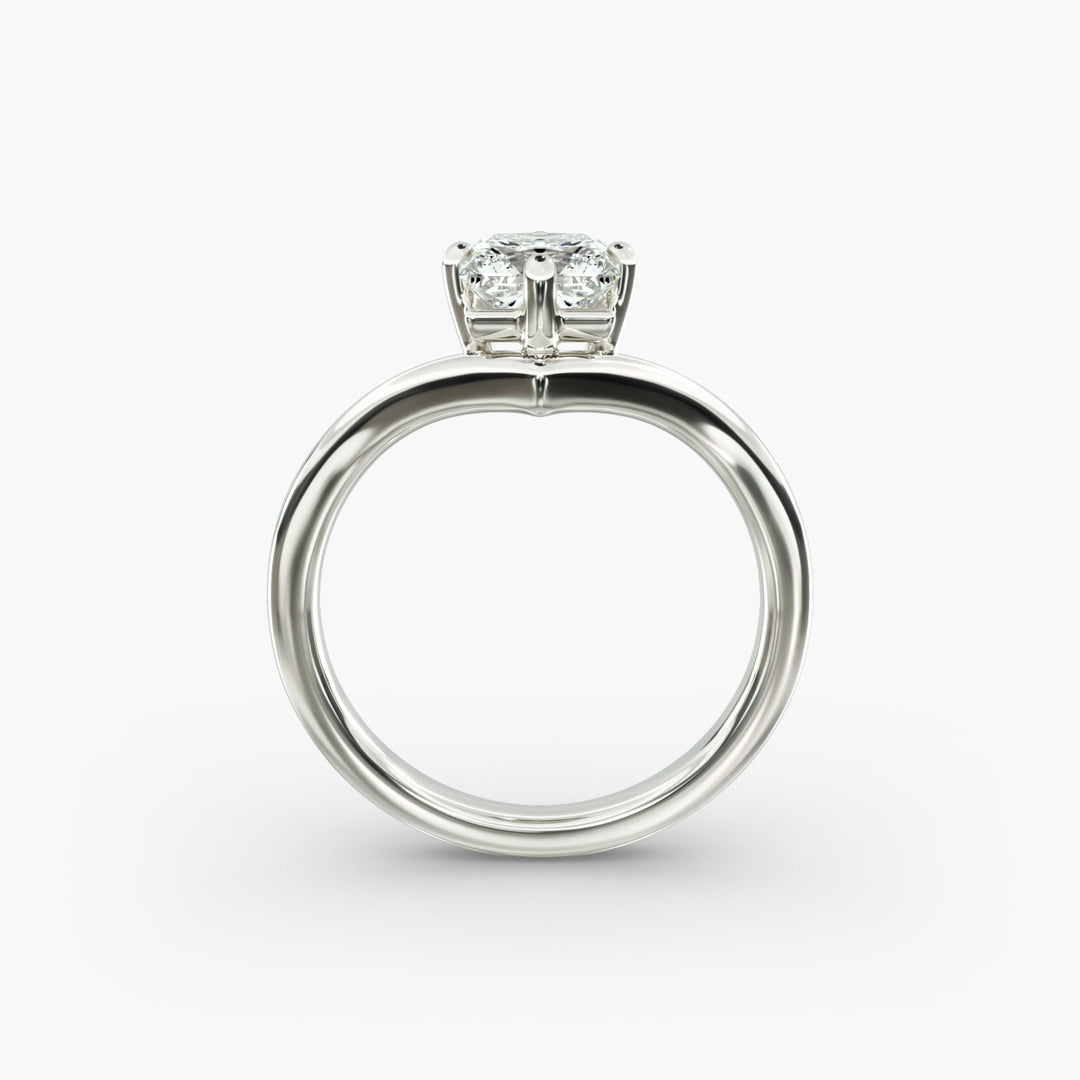Princess Lab-Grown Diamond Four-Prong V-Shaped Engagement Ring | Elegant Solitaire | IGI Certified | 10K/14K/18K Gold