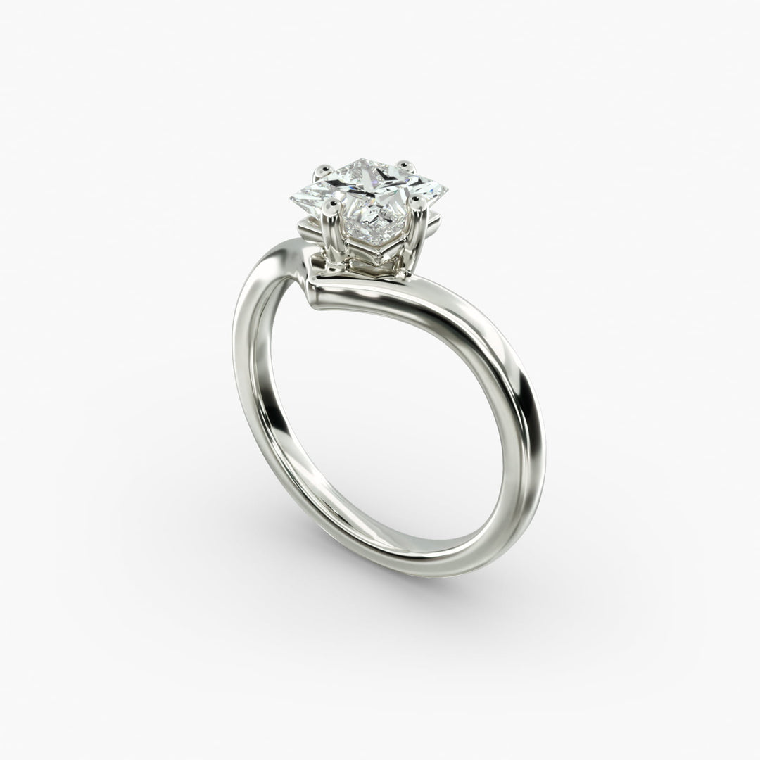 Princess Lab-Grown Diamond Four-Prong V-Shaped Engagement Ring | Elegant Solitaire | IGI Certified | 10K/14K/18K Gold