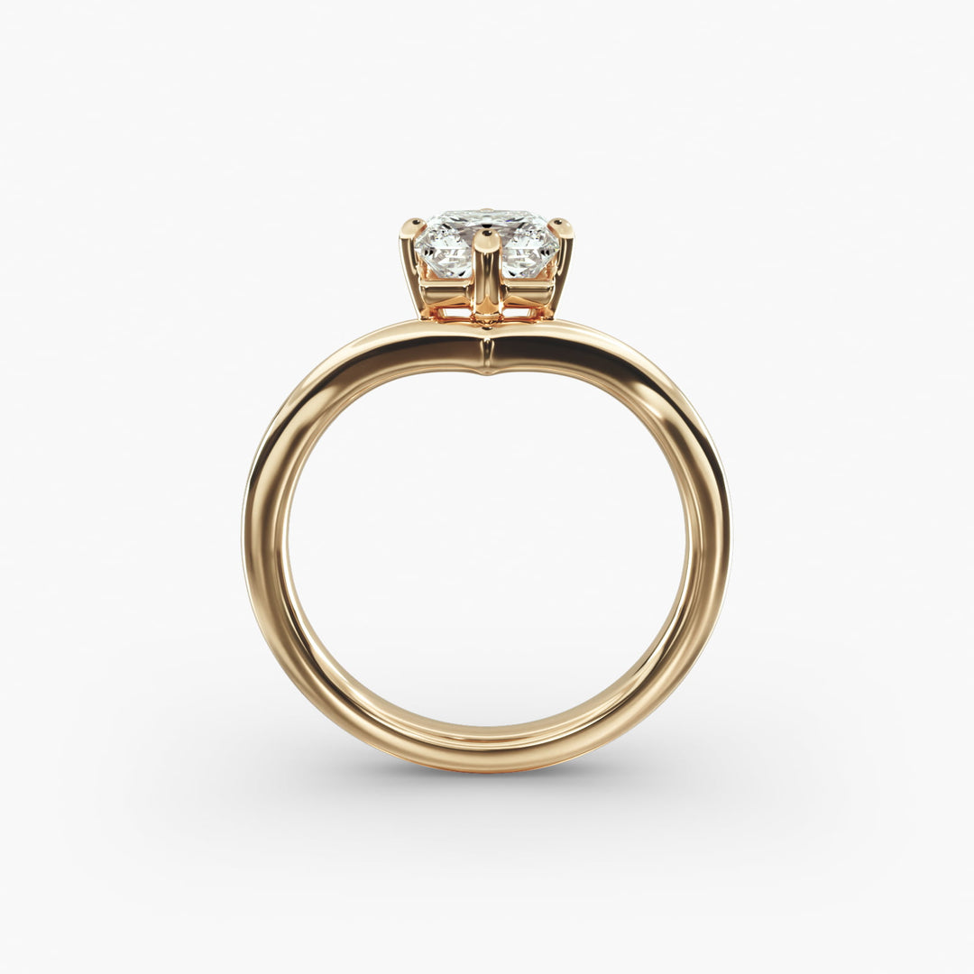 Princess Lab-Grown Diamond Four-Prong V-Shaped Engagement Ring | Elegant Solitaire | IGI Certified | 10K/14K/18K Gold