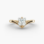Load image into Gallery viewer, Princess Lab-Grown Diamond Four-Prong V-Shaped Engagement Ring | Elegant Solitaire | IGI Certified | 10K/14K/18K Gold
