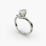 Load image into Gallery viewer, Radiant Lab-Grown Diamond V-Shaped Four-Prong Engagement Ring | Elegant Solitaire | IGI Certified | 10K/14K/18K Gold
