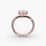 Load image into Gallery viewer, Round Lab-Grown Diamond V-Shaped Four-Prong Engagement Ring | Modern Solitaire | IGI Certified | 10K/14K/18K Gold
