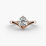Load image into Gallery viewer, Round Lab-Grown Diamond V-Shaped Four-Prong Engagement Ring | Modern Solitaire | IGI Certified | 10K/14K/18K Gold
