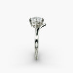 Load image into Gallery viewer, Round Lab-Grown Diamond V-Shaped Four-Prong Engagement Ring | Modern Solitaire | IGI Certified | 10K/14K/18K Gold
