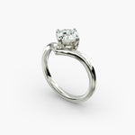 Load image into Gallery viewer, Round Lab-Grown Diamond V-Shaped Four-Prong Engagement Ring | Modern Solitaire | IGI Certified | 10K/14K/18K Gold
