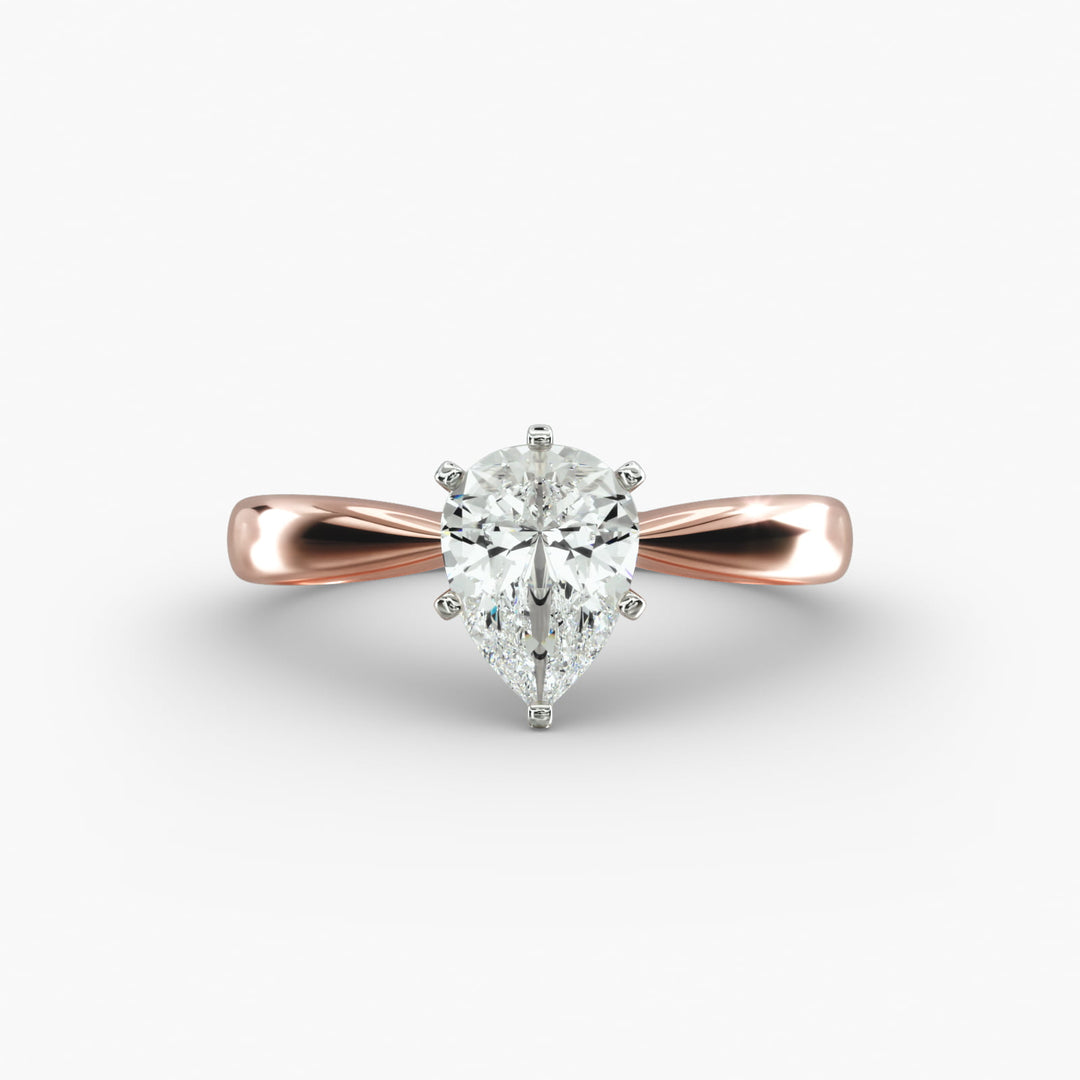 Pear-Shaped Lab-Grown Diamond Engagement Ring | Classic Six-Prong Solitaire | IGI Certified | 10K/14K/18K Gold