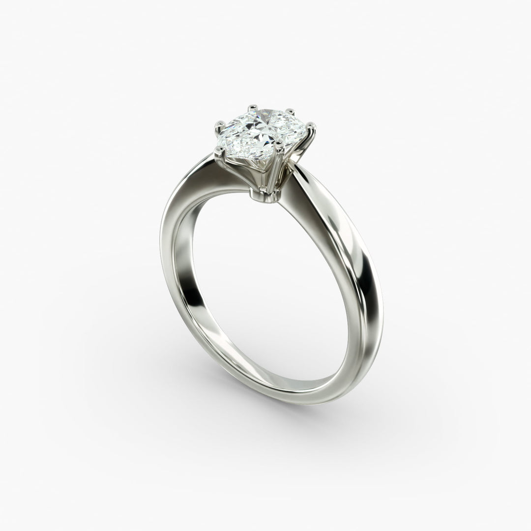 Pear-Shaped Lab-Grown Diamond Engagement Ring | Classic Six-Prong Solitaire | IGI Certified | 10K/14K/18K Gold