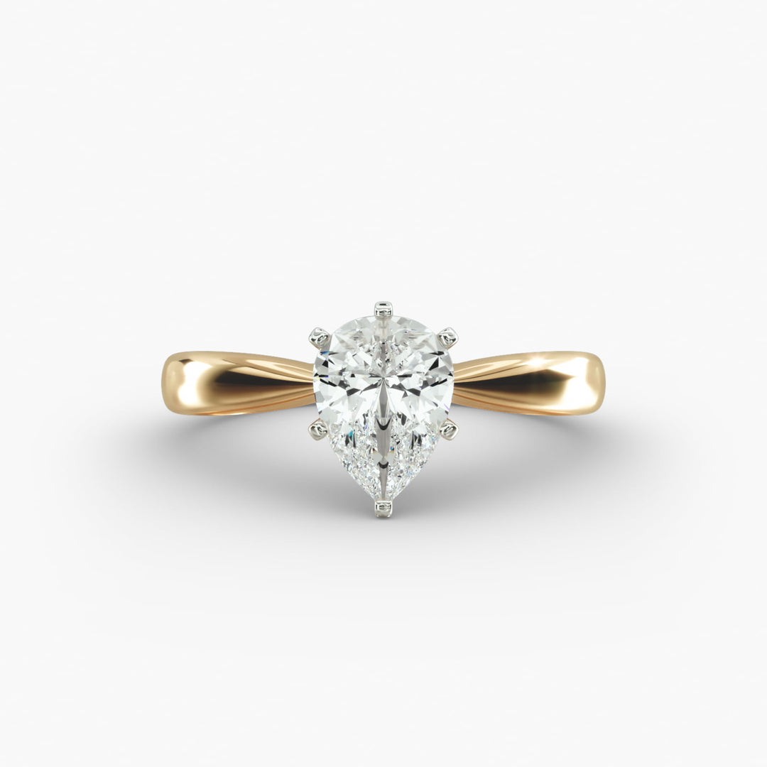 Pear-Shaped Lab-Grown Diamond Engagement Ring | Classic Six-Prong Solitaire | IGI Certified | 10K/14K/18K Gold