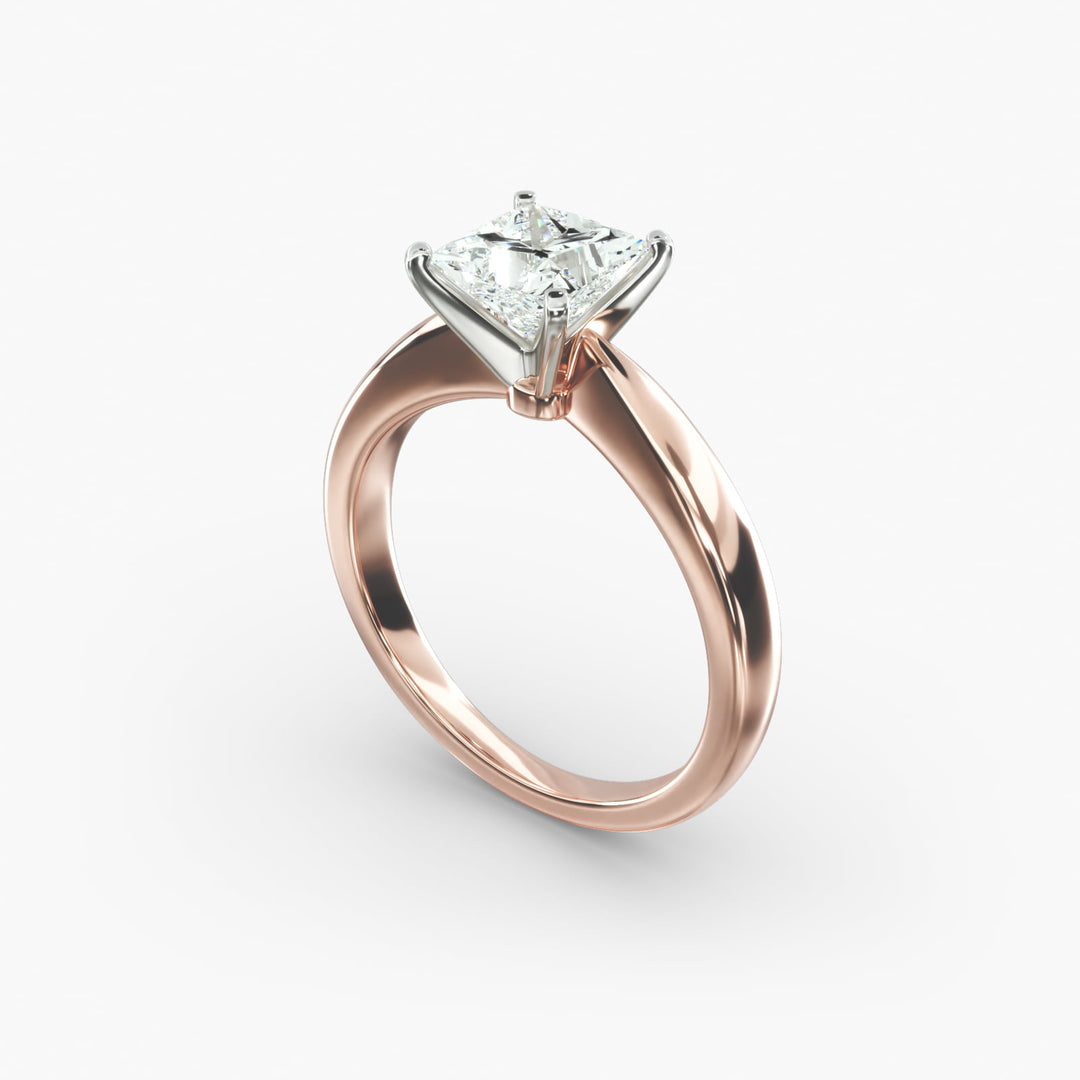 Princess Cut Lab-Grown Diamond Solitaire — 4-Prong Setting | IGI Certified | 10K/14K/18K Gold