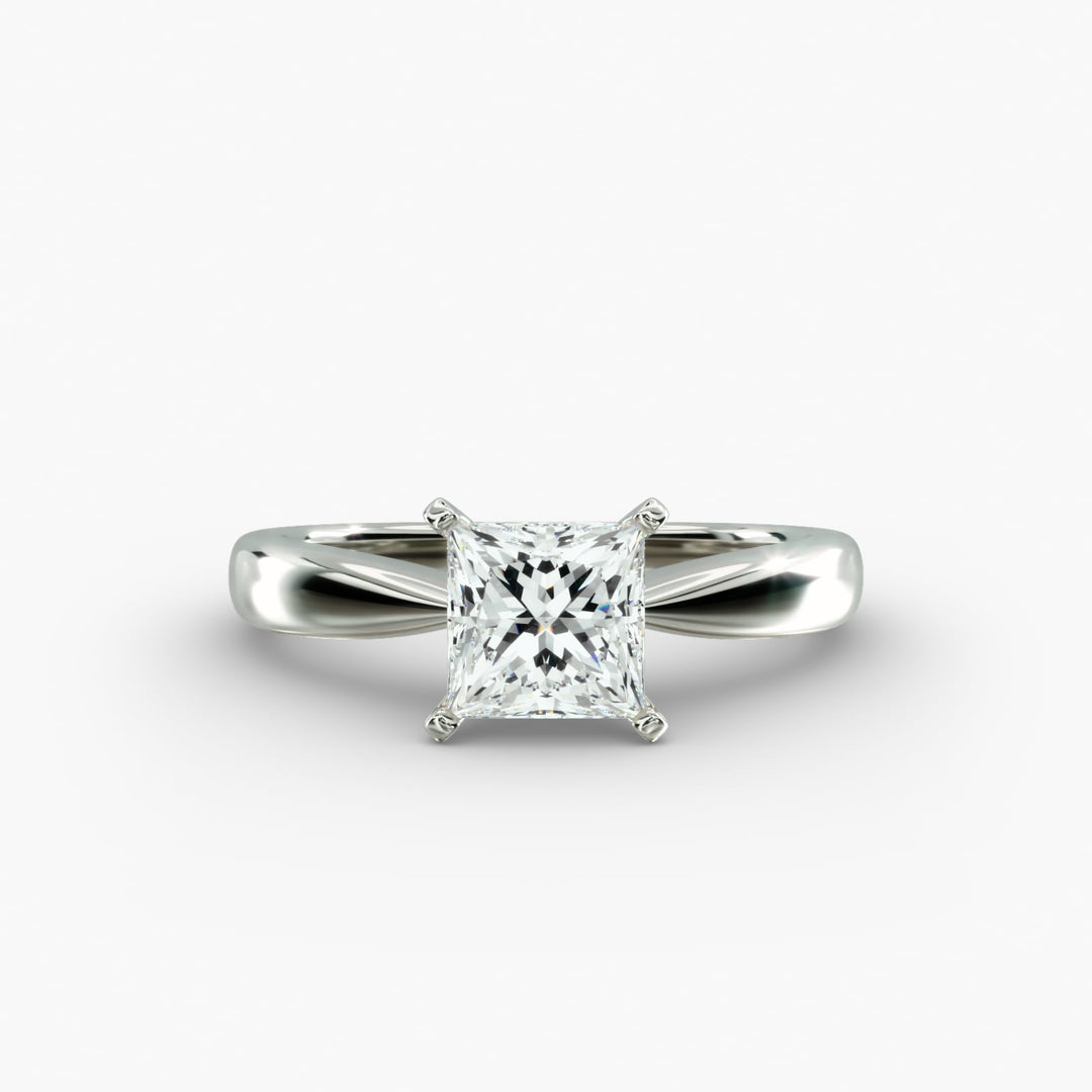 Princess Cut Lab-Grown Diamond Solitaire — 4-Prong Setting | IGI Certified | 10K/14K/18K Gold