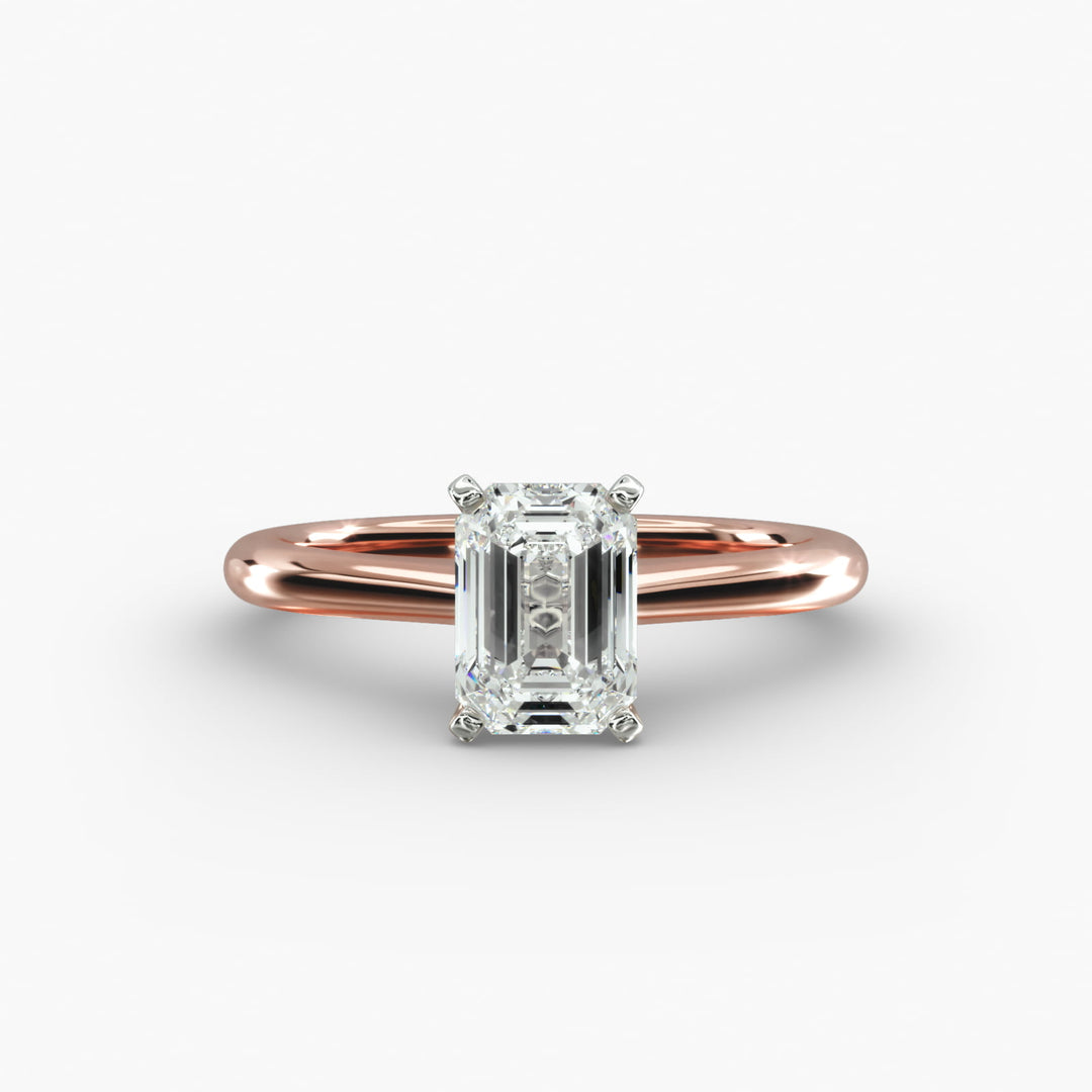 Emerald Lab-Grown Diamond Four-Prong Engagement Ring | Timeless Solitaire | IGI Certified | 10K/14K/18K Gold