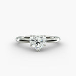 Load image into Gallery viewer, Heart Lab-Grown Diamond Five-Prong Engagement Ring | Romantic Solitaire | IGI Certified | 10K/14K/18K Gold
