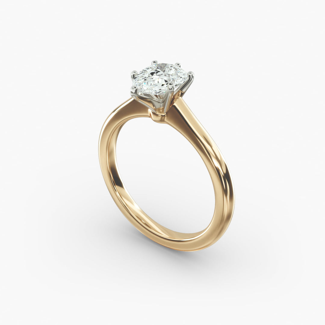Pear-Shaped Lab-Grown Diamond Engagement Ring | Six-Prong Solitaire | IGI Certified | 10K/14K/18K Gold