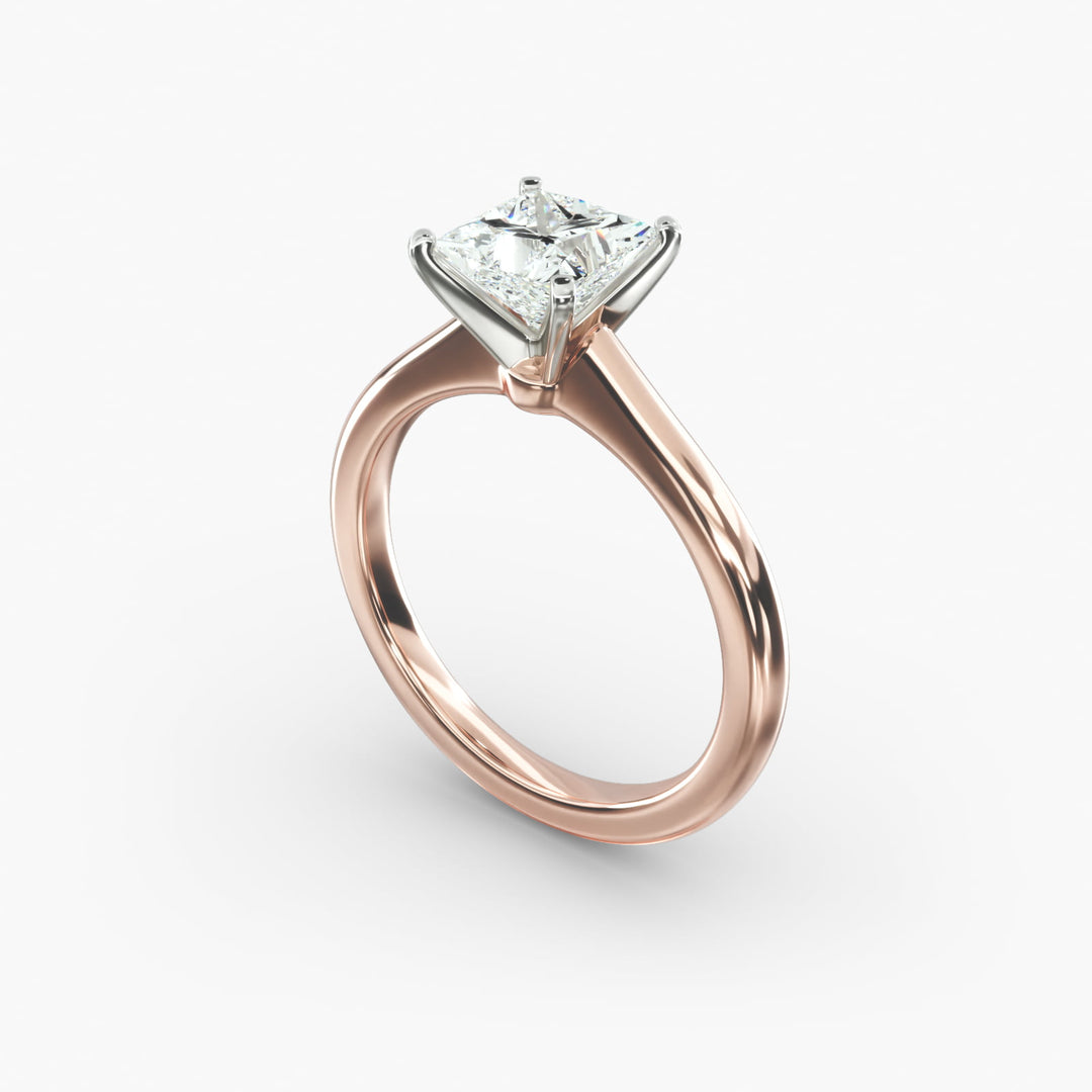 Classic Princess-Cut Lab-Grown Diamond Engagement Ring | Four-Prong Setting | IGI Certified | 10K/14K/18K Gold