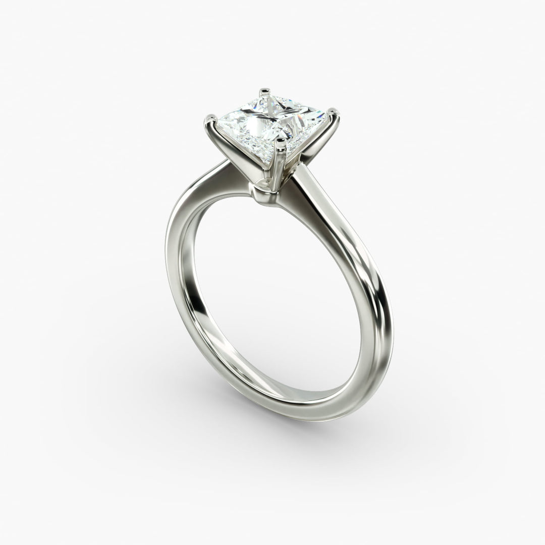 Classic Princess-Cut Lab-Grown Diamond Engagement Ring | Four-Prong Setting | IGI Certified | 10K/14K/18K Gold