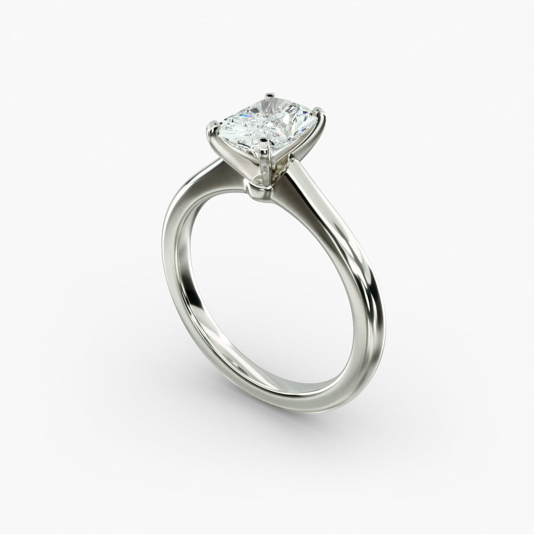 Radiant Cut Lab Grown Diamond Solitaire Ring | 0.50–5.00 Carat | Classic Band | IGI Certified | 10K/14K/18K Yellow, White, Rose Gold