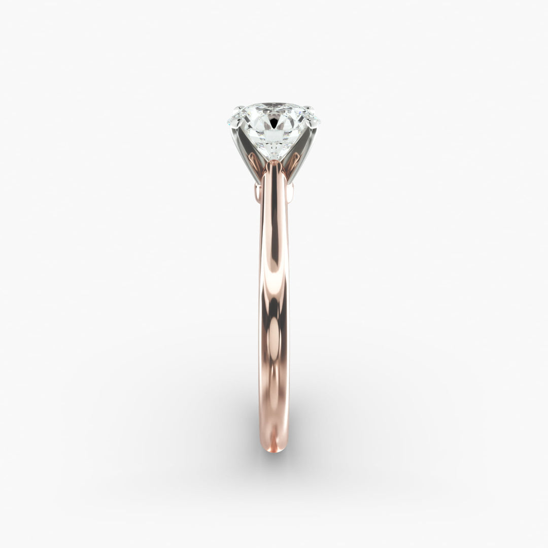Round Lab-Grown Diamond Engagement Ring | IGI Certified | 0.50–5.00 Carat in 14K Yellow, White & Rose Gold