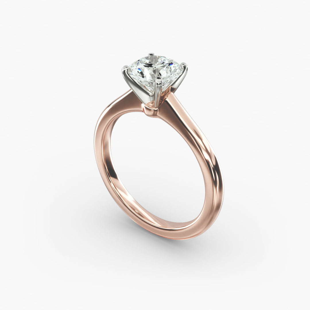 Round Lab-Grown Diamond Engagement Ring | IGI Certified | 0.50–5.00 Carat in 14K Yellow, White & Rose Gold