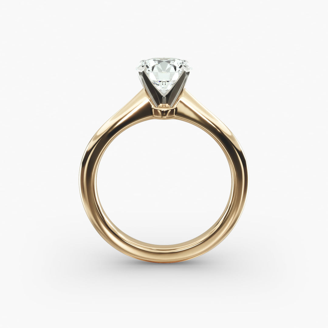 Round Lab-Grown Diamond Engagement Ring | IGI Certified | 0.50–5.00 Carat in 14K Yellow, White & Rose Gold