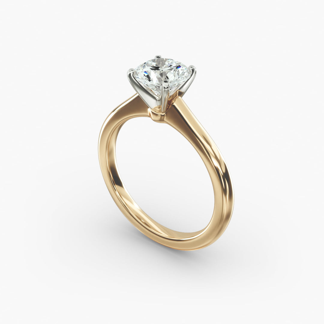 Round Lab-Grown Diamond Engagement Ring | IGI Certified | 0.50–5.00 Carat in 14K Yellow, White & Rose Gold