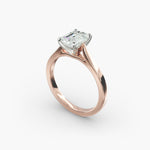 Load image into Gallery viewer, Emerald Lab-Grown Diamond Temple-Inspired Engagement Ring | Regal Solitaire Design | IGI Certified | 10K/14K/18K Gold
