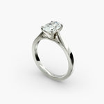 Load image into Gallery viewer, Oval Lab-Grown Diamond 4-Prong Wide Band Ring | IGI Certified | 10K/14K/18K Gold
