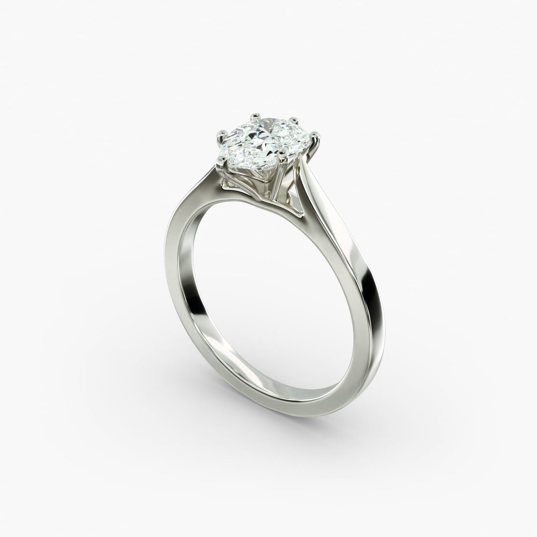 Pear Lab-Grown Diamond Solitaire Engagement Ring | 6-Prong | IGI Certified | 10K/14K/18K Gold