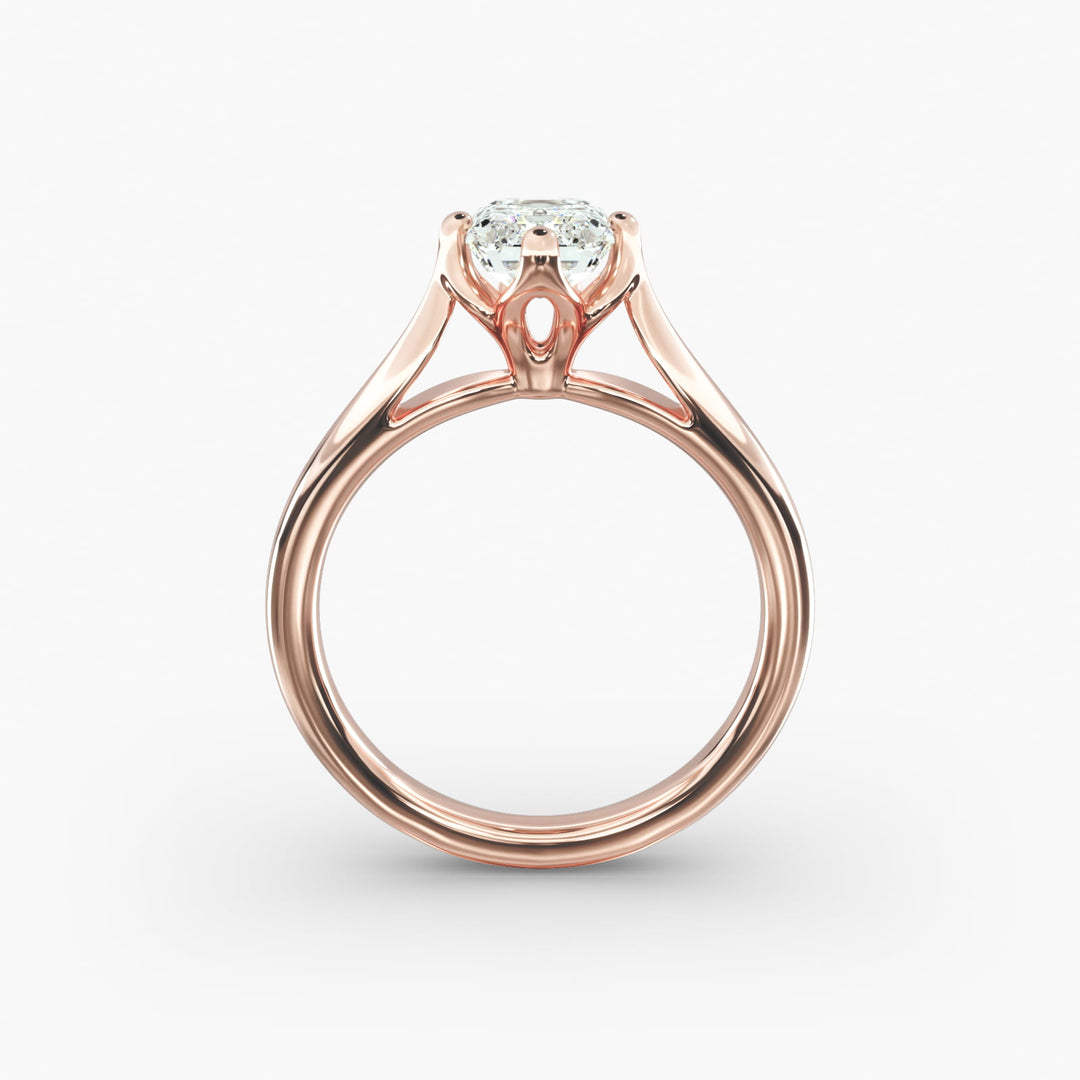 Emerald Lab-Grown Diamond 4-Prong Ring | Classic Band | IGI Certified | 10K/14K/18K Gold