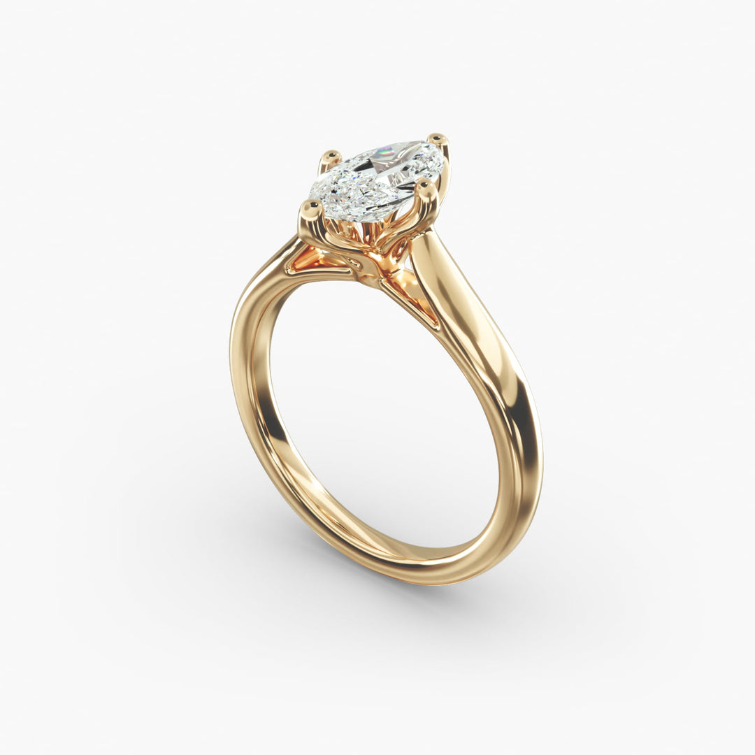 Marquise Lab-Grown Diamond Classic Solitaire Engagement Ring | Timeless Design | IGI Certified | 10K/14K/18K Gold