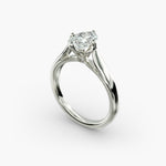Load image into Gallery viewer, Oval Lab-Grown Diamond Four-Prong Solitaire Engagement Ring | Classic Band | IGI Certified | 10K/14K/18K Gold
