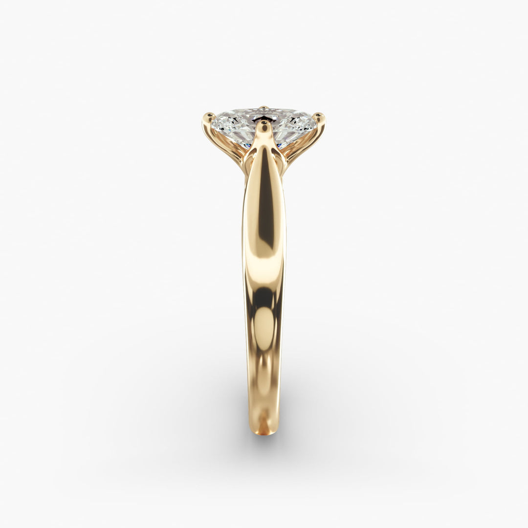 Oval Lab-Grown Diamond Four-Prong Solitaire Engagement Ring | Classic Band | IGI Certified | 10K/14K/18K Gold