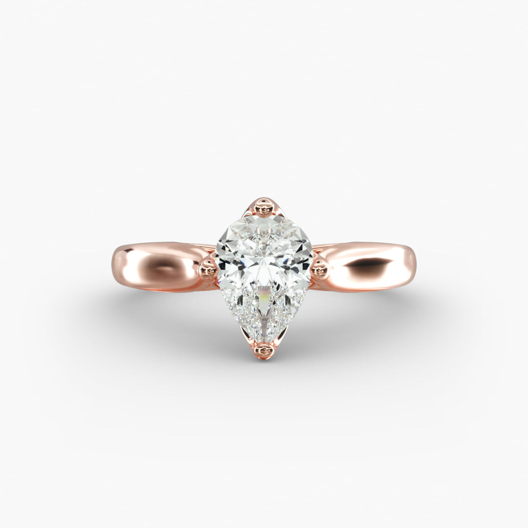 Pear Lab-Grown Diamond Four-Prong Engagement Ring | Classic Solitaire | IGI Certified | 10K/14K/18K Gold