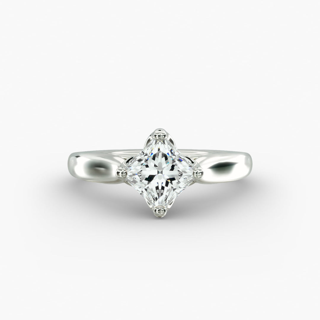 Princess Lab-Grown Diamond Four-Prong Engagement Ring | Classic Solitaire | IGI Certified | 10K/14K/18K Gold