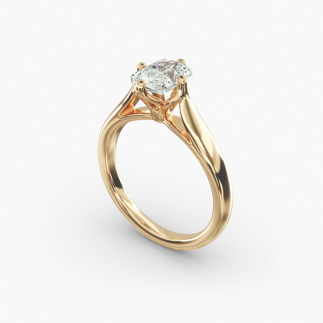 Radiant Lab-Grown Diamond Four-Prong Engagement Ring | Brilliant Solitaire | IGI Certified | 10K/14K/18K Gold