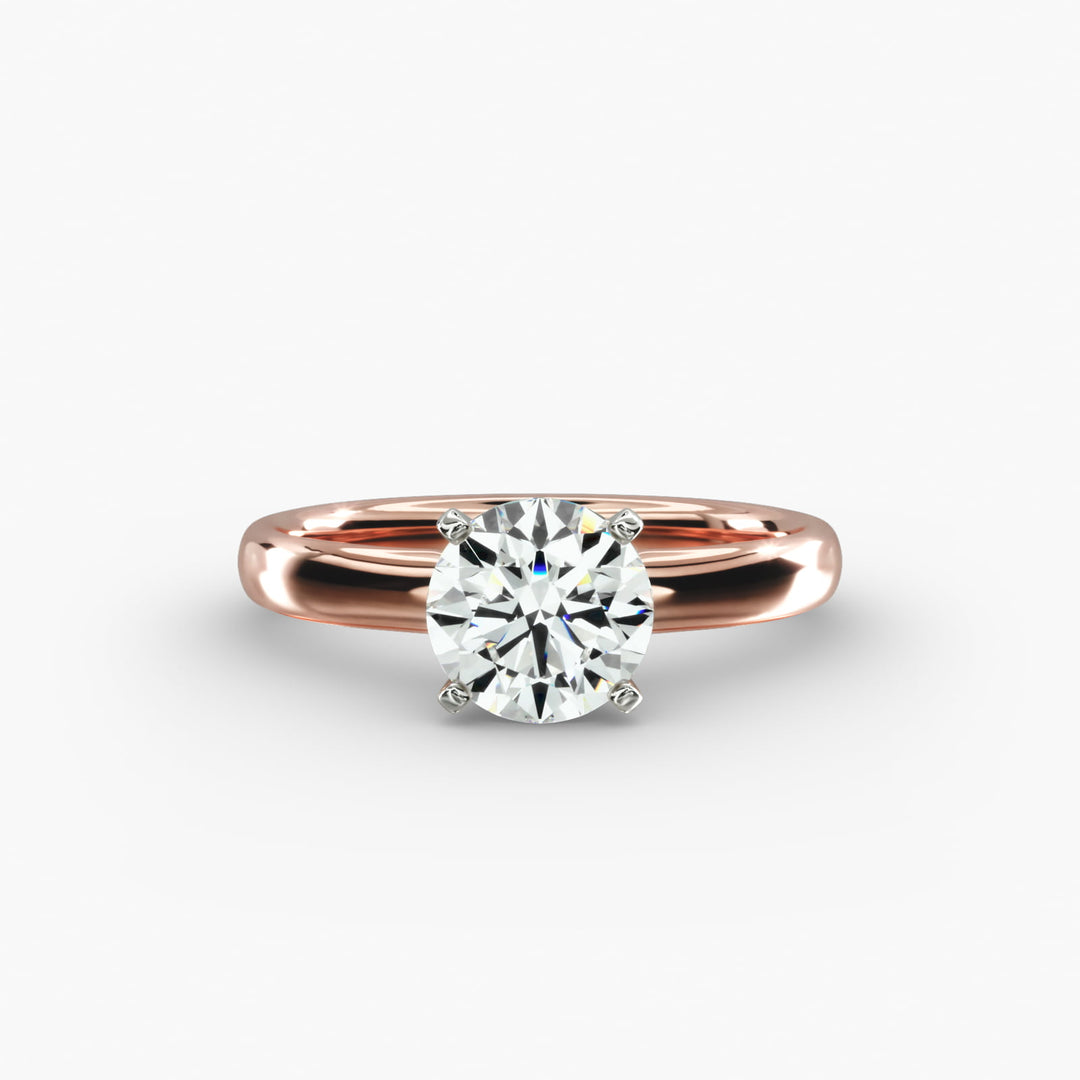 Round Brilliant Lab-Grown Diamond Solitaire Ring – 4-Prong Classic | IGI Certified | 10K/14K/18K Gold