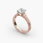 Load image into Gallery viewer, Cushion Lab-Grown Diamond Designer Ring – Artistic Band | IGI Certified | 10K/14K/18K Gold
