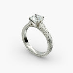 Load image into Gallery viewer, Cushion Lab-Grown Diamond Designer Ring – Artistic Band | IGI Certified | 10K/14K/18K Gold
