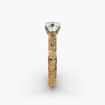 Load image into Gallery viewer, Cushion Lab-Grown Diamond Designer Ring – Artistic Band | IGI Certified | 10K/14K/18K Gold

