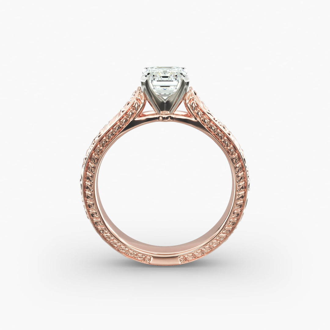 Emerald Lab-Grown Diamond Designer Ring – Artistic Band | IGI Certified | 10K/14K/18K Gold