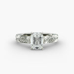 Load image into Gallery viewer, Emerald Lab-Grown Diamond Designer Ring – Artistic Band | IGI Certified | 10K/14K/18K Gold
